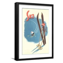 Art.com Poster for Skiing Art Print, Black Frame Wall Art, 17" x 23"