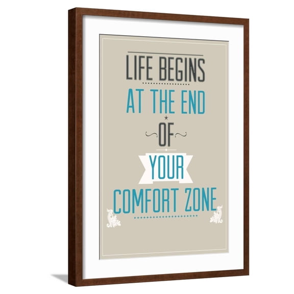 Art.com Poster with Motivational Slogan Art Print by Vanzyst, Brown Frame Wall Art, 21" x 29"