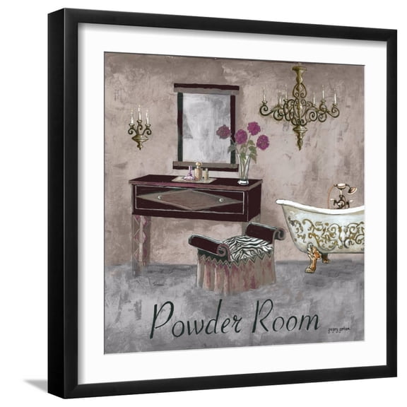 Art.com Powder Room Art Print by Gregory Gorham, Black Frame Wall Art, 21" x 21"