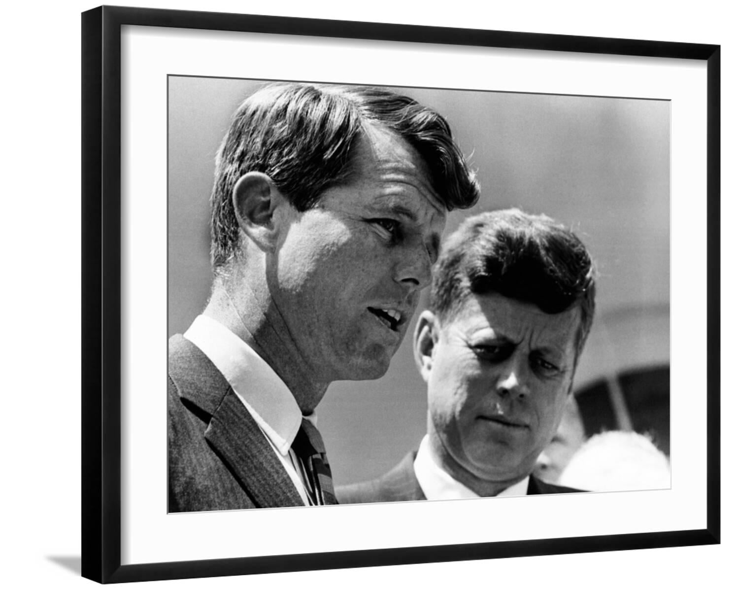 Art.com Pres John Kennedy and Attorney General Robert Kennedy at Ceremonies Honoring African Americans Photo, Black Frame Wall Art, 29" x 23"