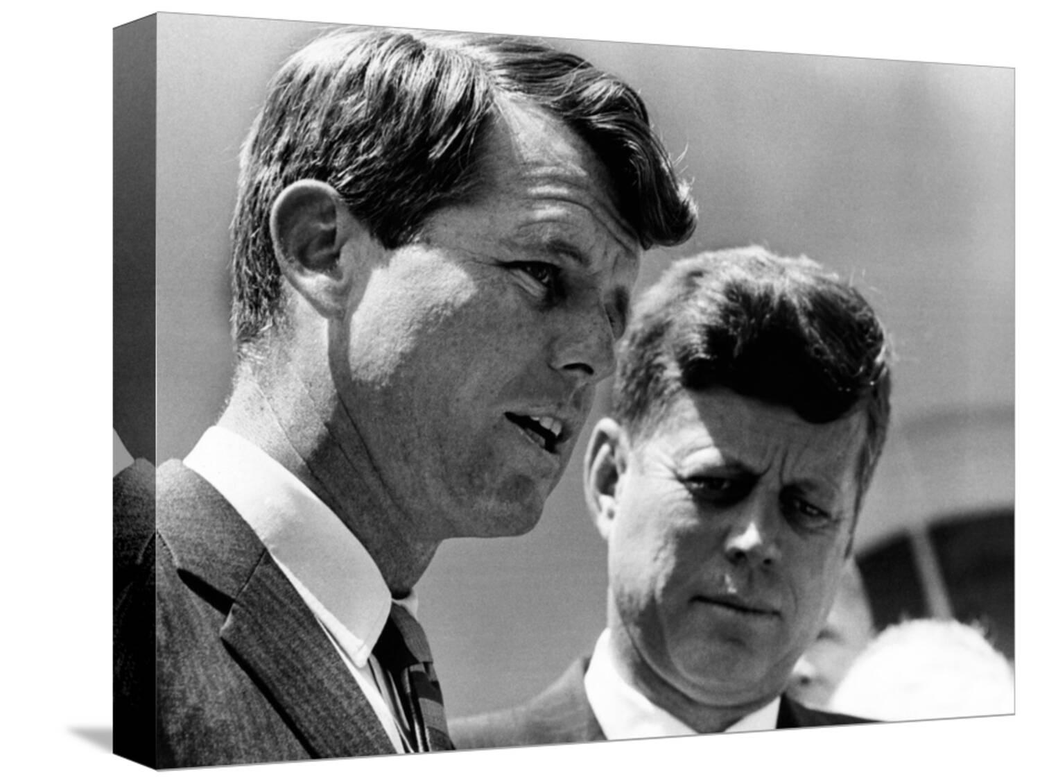 Art.com Pres John Kennedy and Attorney General Robert Kennedy at Ceremonies Honoring African Americans Stretched Canvas Print Wall Art, 16" x 12"