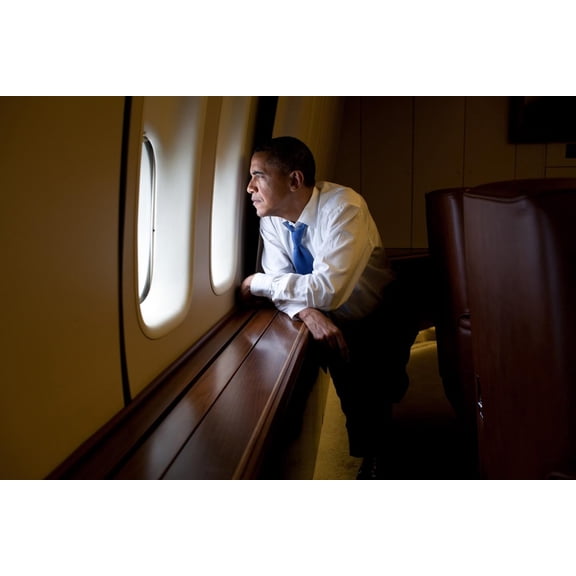Art.com President Barack Obama Looks Out at the Australian Landscape from Air Force One, Nov. 17, 2011 Photo, 24" x 16"