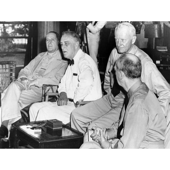 Art.com President Franklin Roosevelt at Pearl Harbor on June 11, 1944 Photo, 16" x 12"