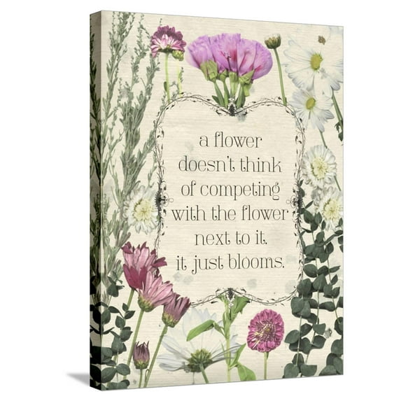 Art.com Pressed Floral Quote III Stretched Canvas Print Wall Art, 18" x 24"