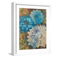 thumbnail image 1 of Art.com Pretty Blue Dahlias 1 Art Print by Vera Hills, White Frame Wall Art, 17" x 21", 1 of 5