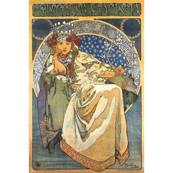 Art.com Princess Hyacinth Art Print by Alphonse Mucha, 16" x 24"
