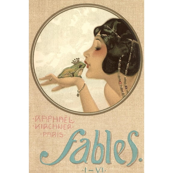 Art.com Princess Kissing Frog Prince Art Print, 24" x 36"