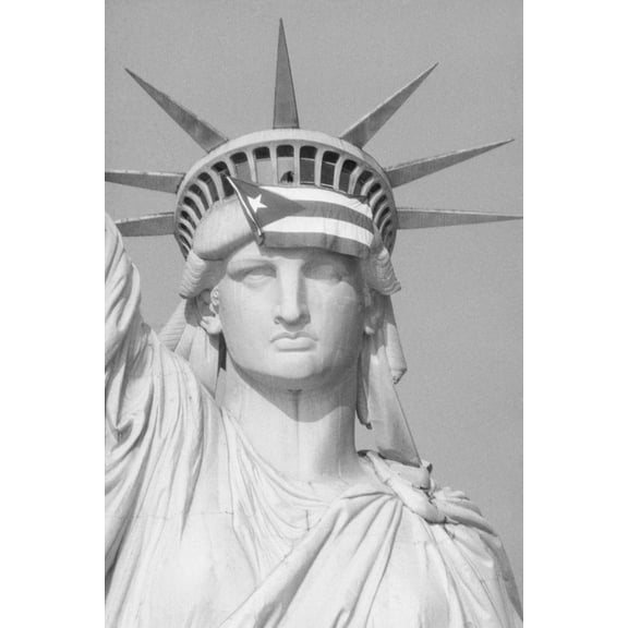 Art.com Puerto Rican Flag on Statue of Liberty Photographic Print, 12" x 18"