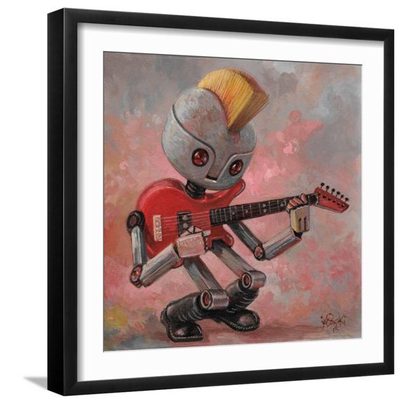 Art.com Punkbot Art Print by Aaron Jasinski, Black Frame Wall Art, 21" x 21"