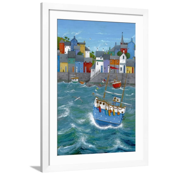 Art.com Quayside Art Print by Peter Adderley, White Frame Wall Art, 32" x 44"