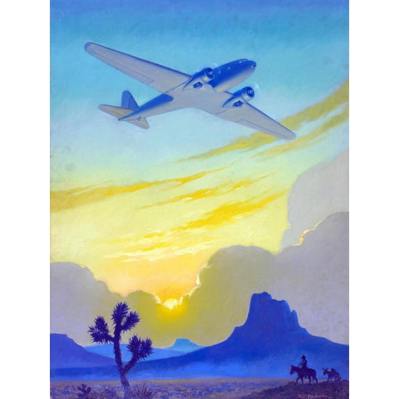 Art.com Racing The Sun Art Print by Ruehl Frederick Heckman, 12" x 16"