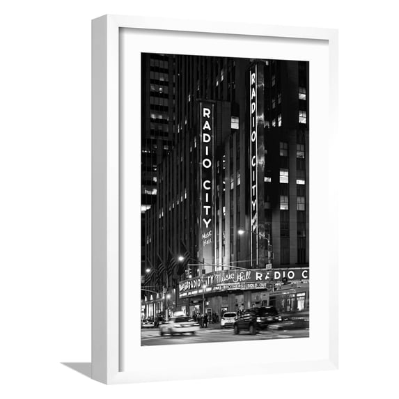 Art.com Radio City Music Hall - Manhattan - New York City - United States Photographic Print by Philippe Hugonnard, White Frame Wall Art, 17" x 23"