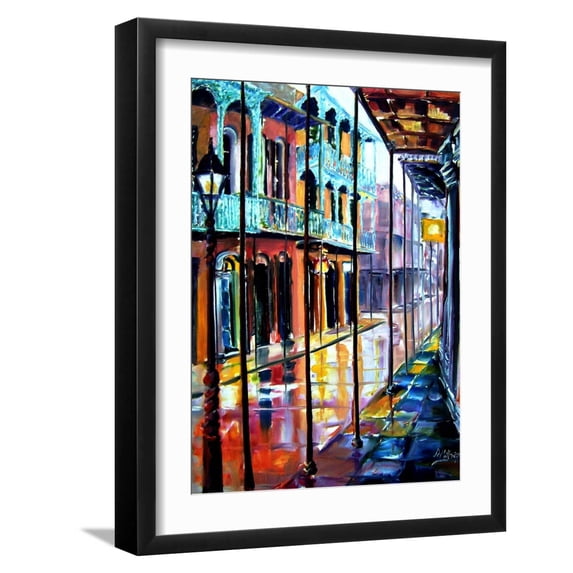 Art.com Rain on Royal Street Art Print by Diane Millsap, Black Frame Wall Art, 17" x 21"
