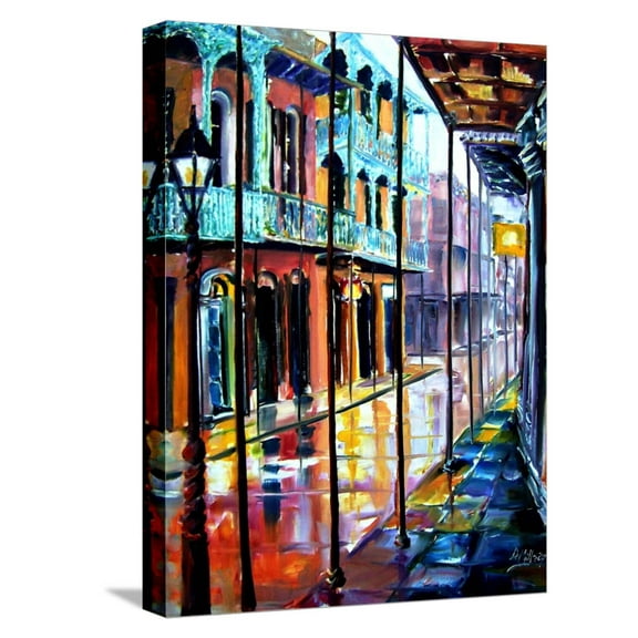 Art.com Rain on Royal Street Stretched Canvas Print Wall Art by Diane Millsap, 12" x 16"