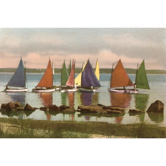 Art.com Rainbow Fleet, Nantucket, Massachusetts Art Print, 24" x 16"