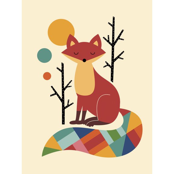 Art.com Rainbow Fox Giclee Print by Andy Westface, 24" x 32"