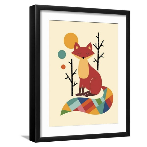 Art.com Rainbow Fox Giclee Print by Andy Westface, Black Frame Wall Art, 17" x 21"