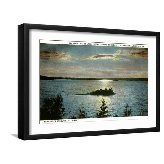 Art.com Rainy Lake, International Falls, Minnesota Art Print, Black Frame Wall Art, 23" x 17"