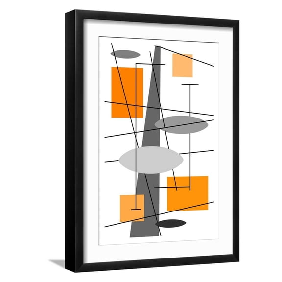 Art.com Rauth in Orange Art Print by Tonya Newton, Black Frame Wall Art, 17" x 23"