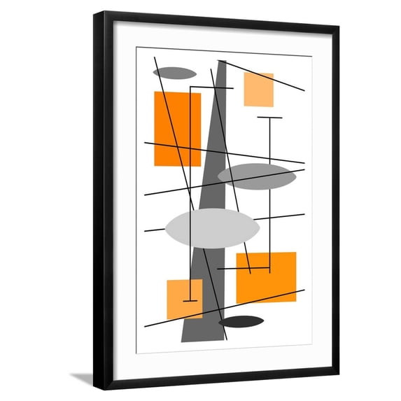 Art.com Rauth in Orange Art Print by Tonya Newton, Black Frame Wall Art, 21" x 29"