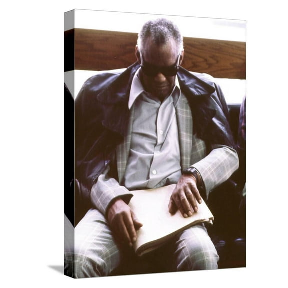 Art.com Ray Charles Reading Braille Stretched Canvas Print Wall Art, 12" x 16"