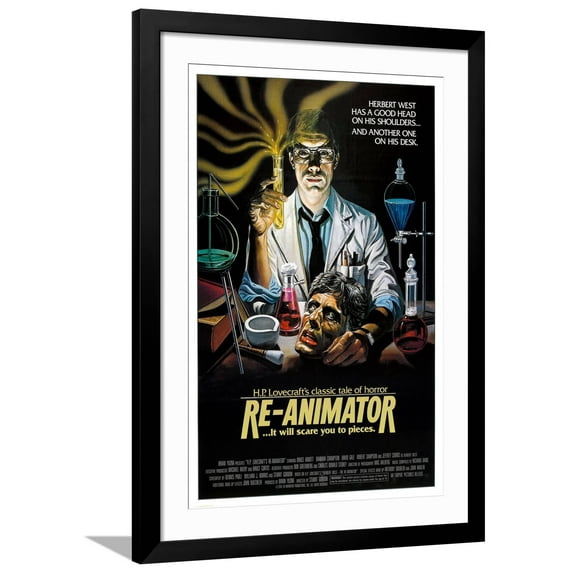 Art.com Re-Animator - Movie Poster Reproduction Photo, Black Frame Wall Art, 32" x 44"
