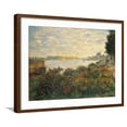 thumbnail image 1 of Art.com Red Flowers at the Bank at Argenteuil, 1877 Giclee Print by Claude Monet, Brown Frame Wall Art, 29" x 23", 1 of 5