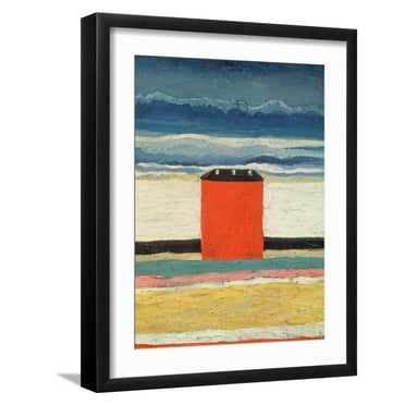 Art.com Red House, 1932 Giclee Print by Kasimir Malevich, Black Frame Wall Art, 17" x 21"