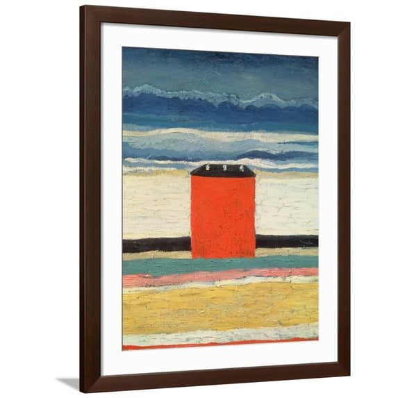 Art.com Red House, 1932 Giclee Print by Kasimir Malevich, Brown Frame Wall Art, 32" x 40"