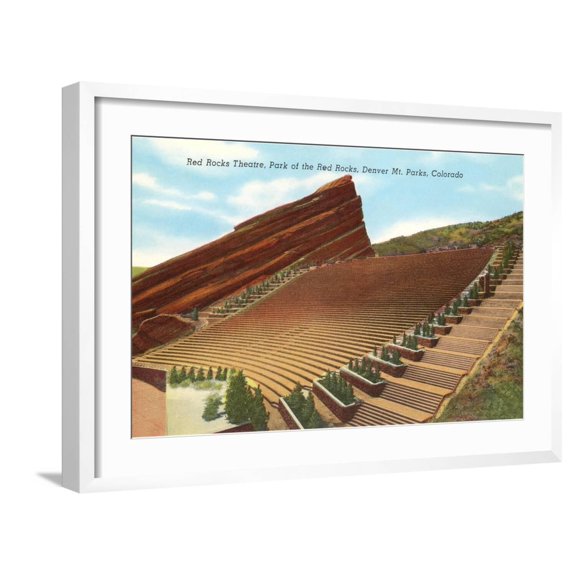 Art.com Red Rocks Theatre, Denver, Colorado Art Print, White Frame Wall Art, 29" x 21"