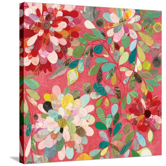 Art.com Red and Pink Dahlia II Stretched Canvas Print Wall Art by Candra Boggs, 30" x 30"