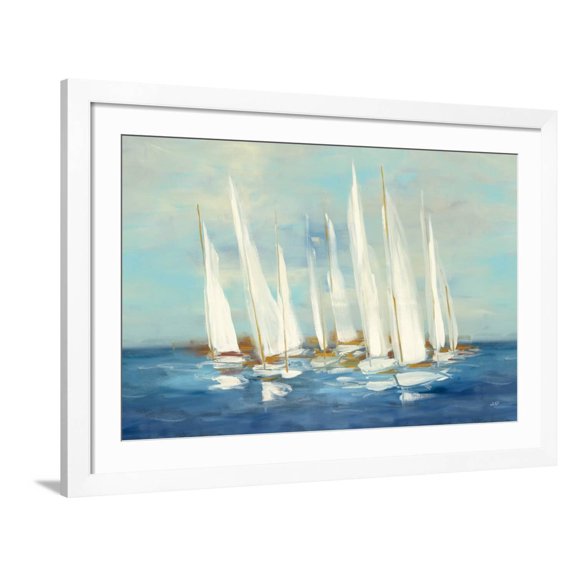 Art.com Regatta Sail Art Print by Julia Purinton, White Frame Wall Art, 44" x 32"