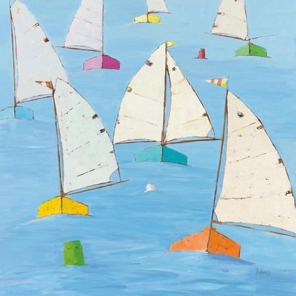 Art.com Regatta V Art Print by Phyllis Adams, 16" x 16"