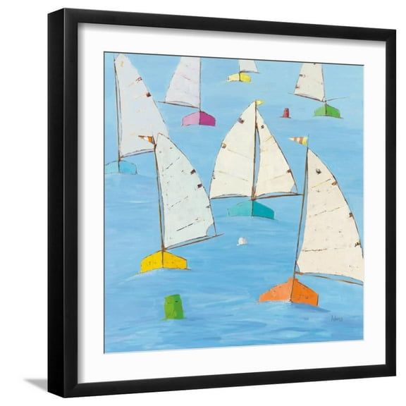 Art.com Regatta V Art Print by Phyllis Adams, Black Frame Wall Art, 21" x 21"