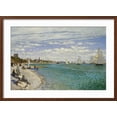 thumbnail image 1 of Art.com Regatta at Sainte- Adresse Art Print by Claude Monet, Brown Frame Wall Art, 29" x 21", 1 of 4
