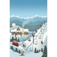 thumbnail image 1 of Art.com Retro Ski Resort Art Print by Lantern Press, 12" x 18", 1 of 4