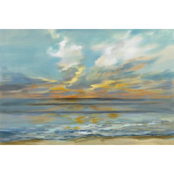 Art.com Rhythmic Sunset Waves Art Print by Silvia Vassileva, 18" x 12"