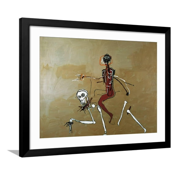 Art.com Riding with Death, 1988 Giclee Print by Jean-Michel Basquiat, Black Frame Wall Art, 40" x 32"