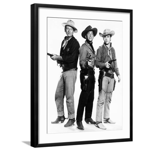 Art.com Rio Bravo, John Wayne, Dean Martin, Ricky Nelson, 1959 Photo, Black Frame Wall Art, 23" x 29"