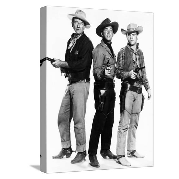 Art.com Rio Bravo, John Wayne, Dean Martin, Ricky Nelson, 1959 Stretched Canvas Print Wall Art, 12" x 16"
