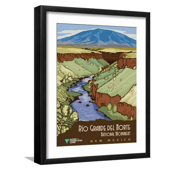 Art.com Rio Grande Del Norte National Monument Art Print by Bureau of Land Management, Black Frame Wall Art, 17" x 21"