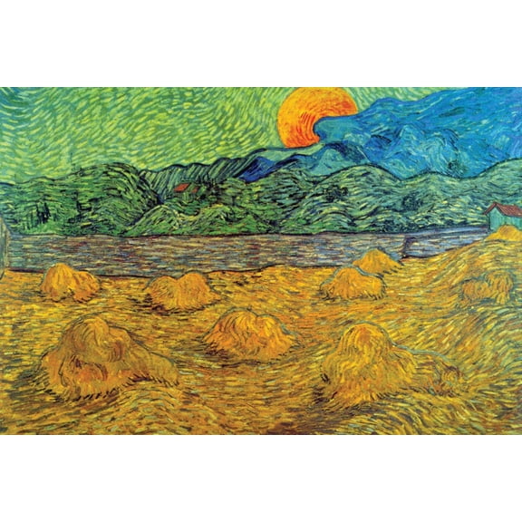 Art.com Rising Moon Art Print by Vincent van Gogh, 24" x 16"