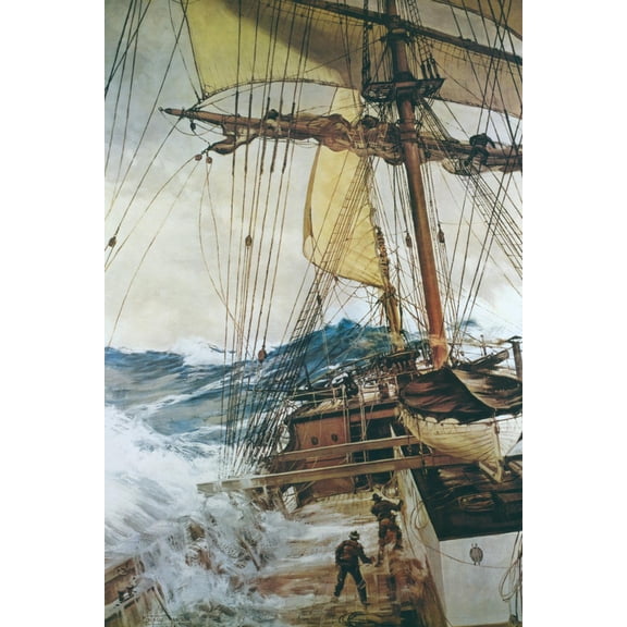 Art.com Rising Wind Art Print by Montague Dawson, 12" x 18"
