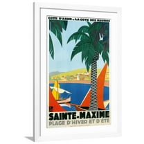 Art.com Riviera Travel Poster Art Print, White Frame Wall Art, 32" x 44"