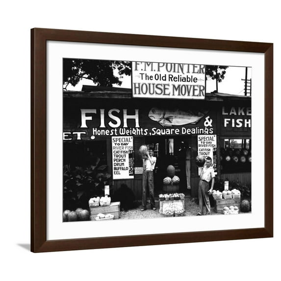 Art.com Roadside Stand near Birmingham, Alabama Photo by Walker Evans, Brown Frame Wall Art, 40" x 32"