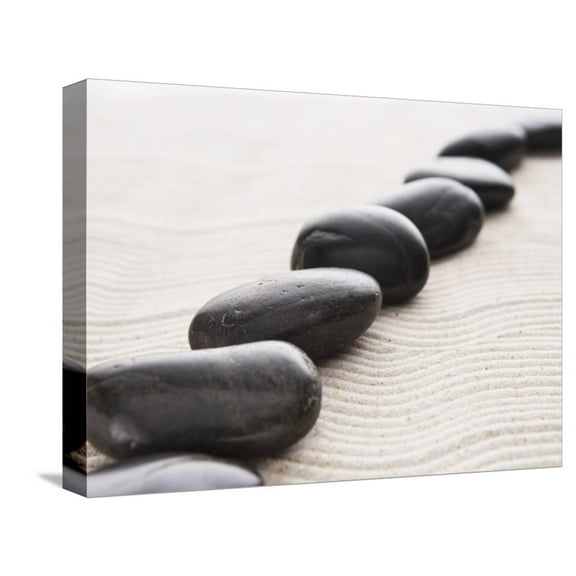 Art.com Rocks on sand Stretched Canvas Print Wall Art by John Smith, 16" x 12"