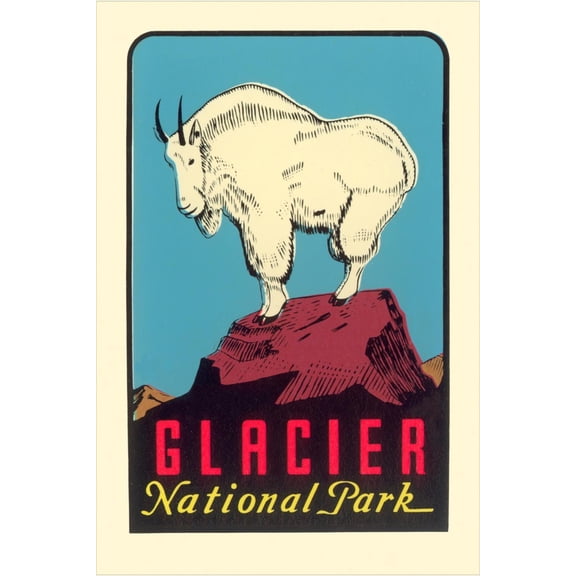Art.com Rocky Mountain Goat, Glacier National Park, Montana Art Print, 12" x 18"