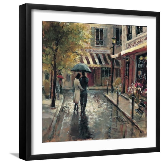 Art.com Romantic Stroll Art Print by Brent Heighton, Black Frame Wall Art, 21" x 21"