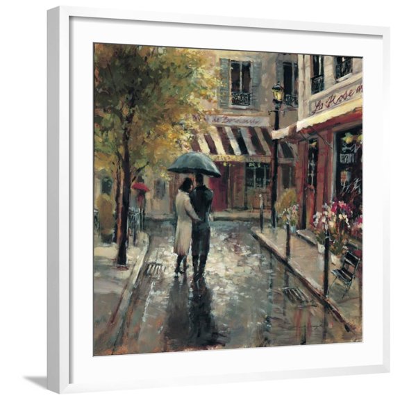 Art.com Romantic Stroll Art Print by Brent Heighton, White Frame Wall Art, 29" x 29"