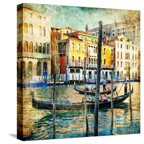 Art.com Romantic Venice - Artwork In Painting Style Stretched Canvas Print Wall Art by Maugli-l, 16" x 16"